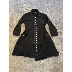 Shrine of Hollywood Black Victorian Gothic Jacket Vampire Medium M Trench Coat